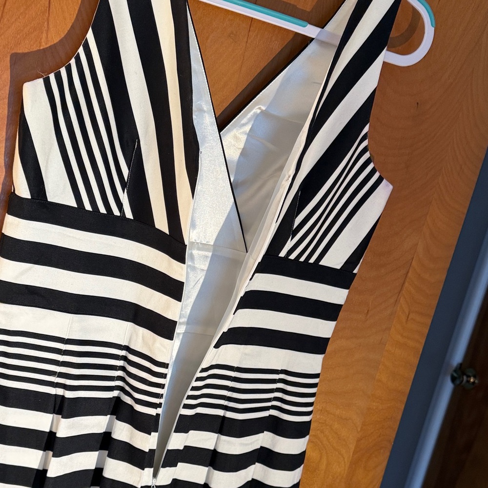 White House Black Market Black and White Striped Midi Dress - Picture 8 of 10